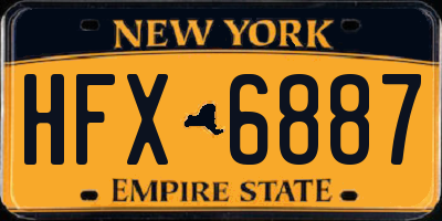 NY license plate HFX6887