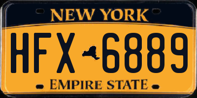 NY license plate HFX6889