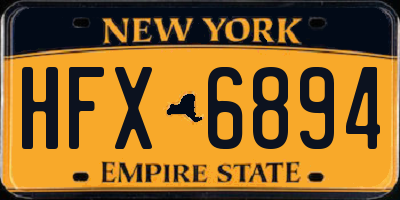 NY license plate HFX6894