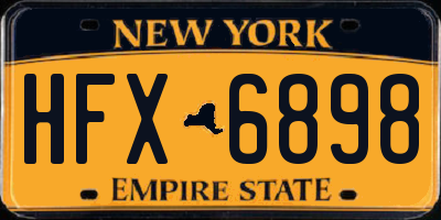 NY license plate HFX6898