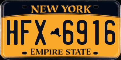 NY license plate HFX6916
