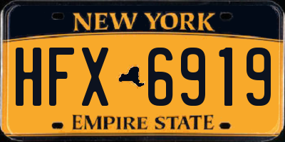 NY license plate HFX6919