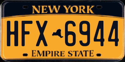 NY license plate HFX6944