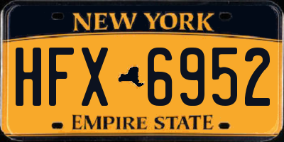 NY license plate HFX6952