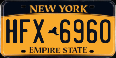 NY license plate HFX6960