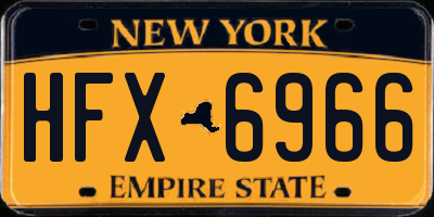 NY license plate HFX6966