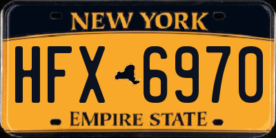 NY license plate HFX6970