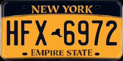 NY license plate HFX6972