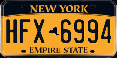 NY license plate HFX6994