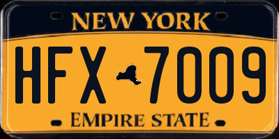 NY license plate HFX7009