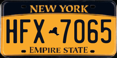 NY license plate HFX7065