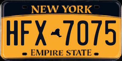 NY license plate HFX7075
