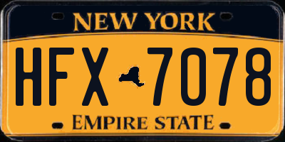 NY license plate HFX7078