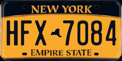 NY license plate HFX7084