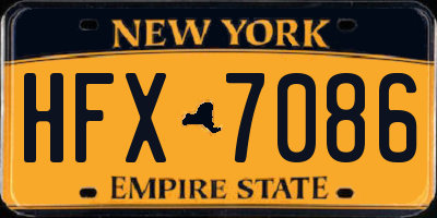 NY license plate HFX7086