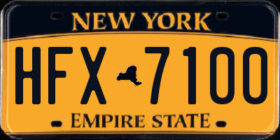 NY license plate HFX7100