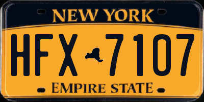 NY license plate HFX7107