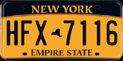 NY license plate HFX7116