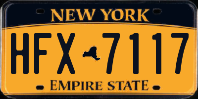 NY license plate HFX7117