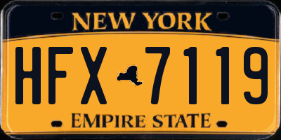 NY license plate HFX7119
