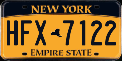NY license plate HFX7122
