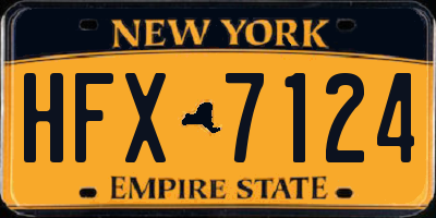 NY license plate HFX7124