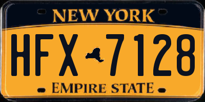 NY license plate HFX7128