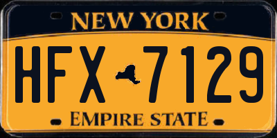 NY license plate HFX7129
