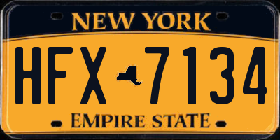 NY license plate HFX7134