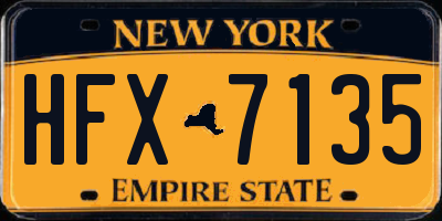 NY license plate HFX7135