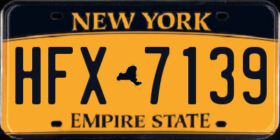 NY license plate HFX7139