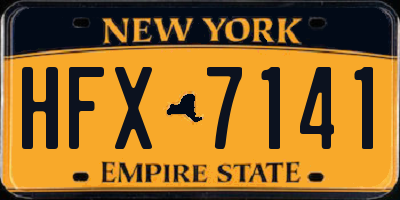 NY license plate HFX7141