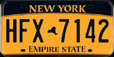 NY license plate HFX7142