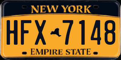 NY license plate HFX7148