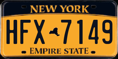 NY license plate HFX7149