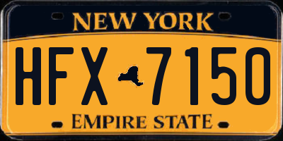 NY license plate HFX7150