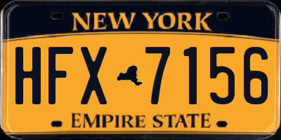 NY license plate HFX7156