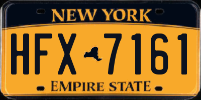 NY license plate HFX7161