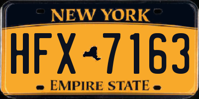 NY license plate HFX7163