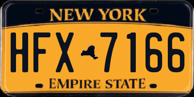 NY license plate HFX7166