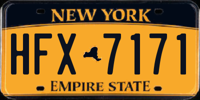 NY license plate HFX7171