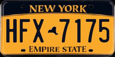 NY license plate HFX7175