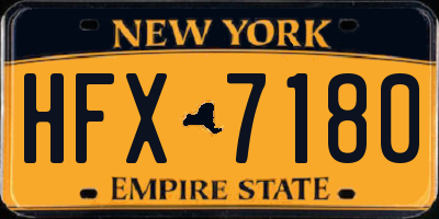 NY license plate HFX7180