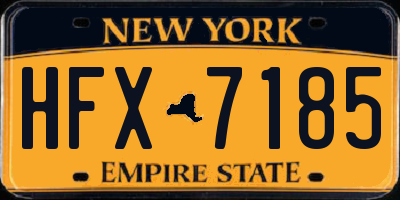 NY license plate HFX7185