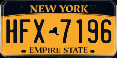 NY license plate HFX7196