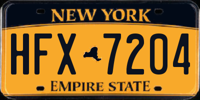 NY license plate HFX7204