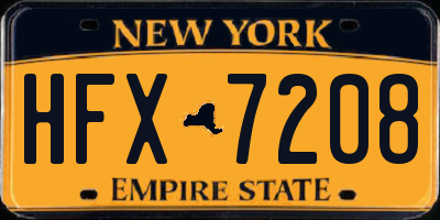NY license plate HFX7208