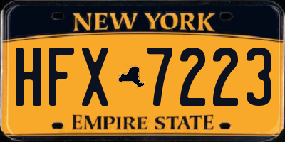 NY license plate HFX7223