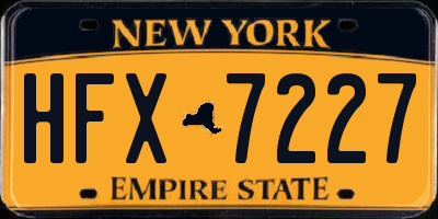 NY license plate HFX7227