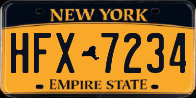 NY license plate HFX7234
